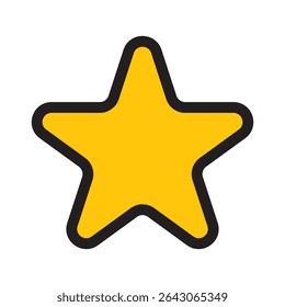 yellow cartoon star icon symbol vector flat