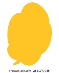 Yellow cartoon style speech bubble material