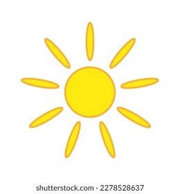 soleil de bande dessinée jaune. Illustration vectorielle.