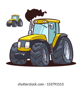 Yellow cartoon  tractor