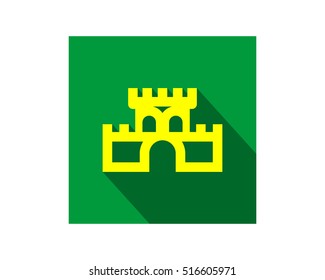 yellow castle image vector icon logo symbol