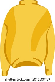 Yellow casual sweater in cartoon style. Colorful autumn fashion illustration. Warm design for cold season.