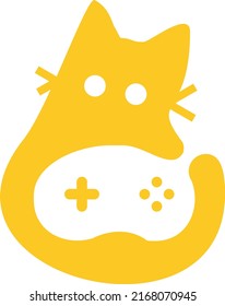 yellow cat animal icon illustration modern logo game