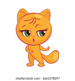 YELLOW CAT CHARACTER EXPRESSING NEGATIVITY