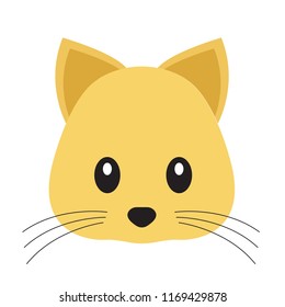 Yellow cat emoji vector flat design isolated