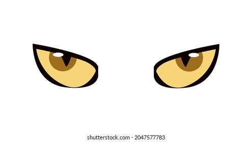 yellow cat eye flat illustration. cat eyes icon