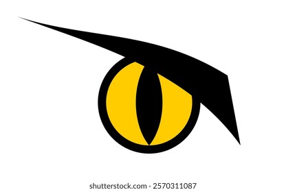 Yellow Cat Eye Vector Design with Bold Look