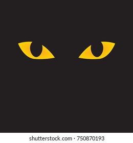 yellow cat eyes icon on black background