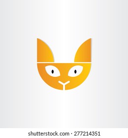 yellow cat head icon design 
