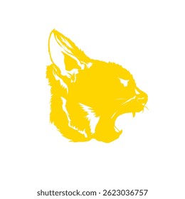 ilustração do vetor da cabeça do gato amarelo sem fundo