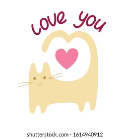 yellow cat on white background