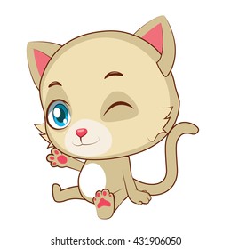 Yellow cat sitting