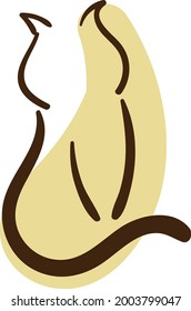 Yellow cat sitting, illustration, vector on a white background.