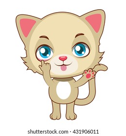 Yellow cat taunting