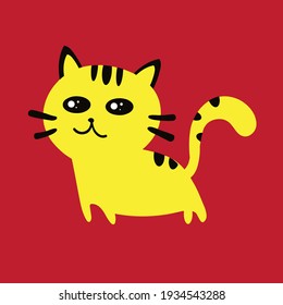 Yellow cat vector by illustration