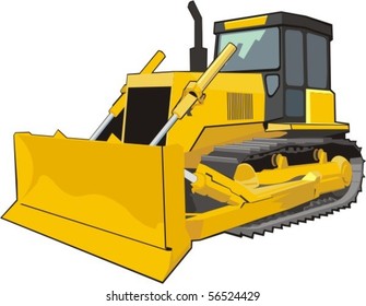 Yellow Caterpillar Building Bulldozer