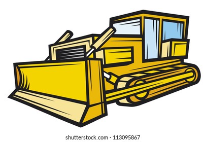 yellow caterpillar building bulldozer (skid loader)