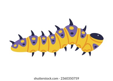 Gelbe Caterpillar als Larval Stage des Insektenkrabbelns und der Creeping Vector Illustration