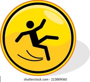  yellow caution sign, isolated white background.