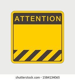 Yellow caution sign. Vector illustration