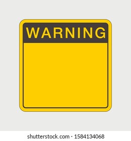 Yellow caution sign. Vector illustration
