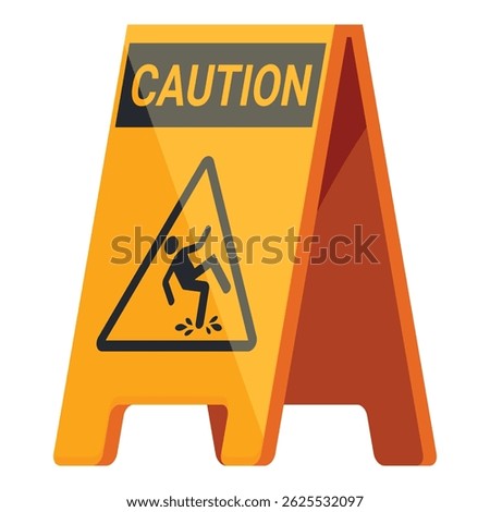 Yellow caution sign warning people of a slipping hazard