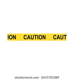 Yellow caution tape for construction area in seamless repeating vector pattern