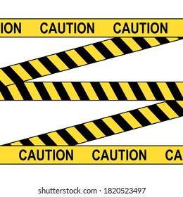 Yellow caution tape for construction or warning in vector