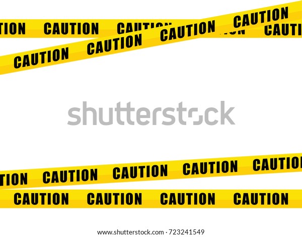 Yellow Caution Tape Isolated On White Stock Vector (royalty Free) 723241549