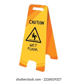 Yellow caution wet floor