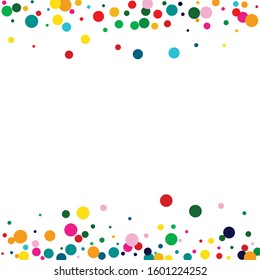 Yellow Celebrate Polka Illustration. Color Festival Circle Invitation. Flying Banner. Flying White Background.