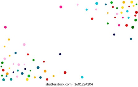 Yellow Celebration Confetti Pattern. Orange Celebration Dot Banner. Happy Banner. Abstract Rainbow Texture.
