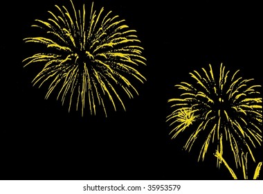 yellow celebration fireworks background