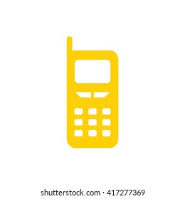 Black Cellphone Icon Vector Illustration Yellow Stock Vector (Royalty ...