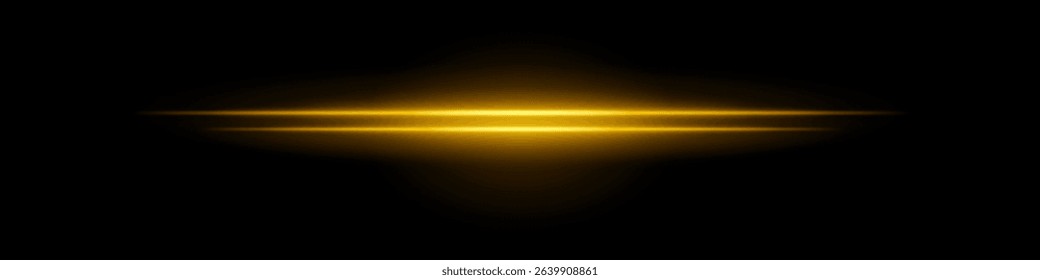 Yellow central glow. Two layered beams with soft radial light burst and blurred edges on dark background. Ideal for sci-fi, light energy, futuristic effects.