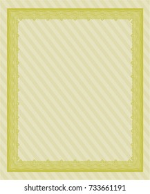 Yellow Certificate of achievement. With great quality guilloche pattern. Lovely design. Detailed. 