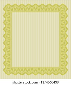 Yellow Certificate of achievement. Money design. Customizable, Easy to edit and change colors. With complex background. 