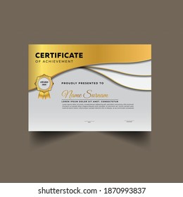 plantilla de certificado de logro amarillo