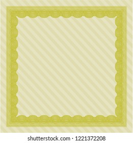 Yellow Certificate. Customizable, Easy to edit and change colors. Complex background. Cordial design. 