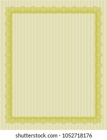Yellow Certificate or diploma template. With complex background. Sophisticated design. Customizable, Easy to edit and change colors. 