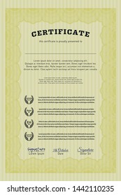 Yellow Certificate. Easy to print. Customizable, Easy to edit and change colors. Modern design. 
