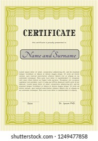 Yellow Certificate. Easy to print. Good design. Detailed. 