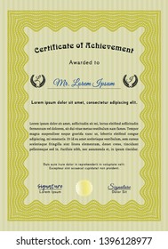 Yellow Certificate. Money style design. With background. Customizable, Easy to edit and change colors. 