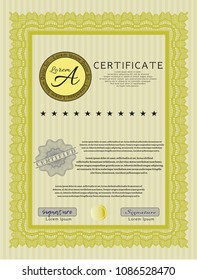  Yellow Certificate. Perfect design. Customizable, Easy to edit and change colors. Printer friendly. 