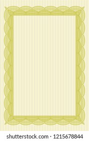 Yellow Certificate template or diploma template. With complex linear background. Customizable, Easy to edit and change colors. Excellent design. 