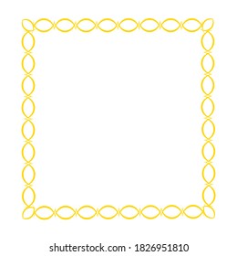 Yellow chain link, celtic pattern border/ frame 