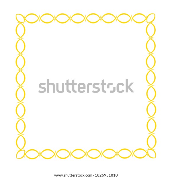 Yellow chain\
link, celtic pattern border/ frame\
