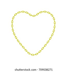 Yellow chain in shape of heart 