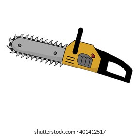 Yellow Chainsaw with Big Scary Teeth