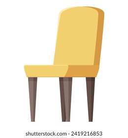 Yellow chair icon cartoon vector. Clean room couch. Office comfort